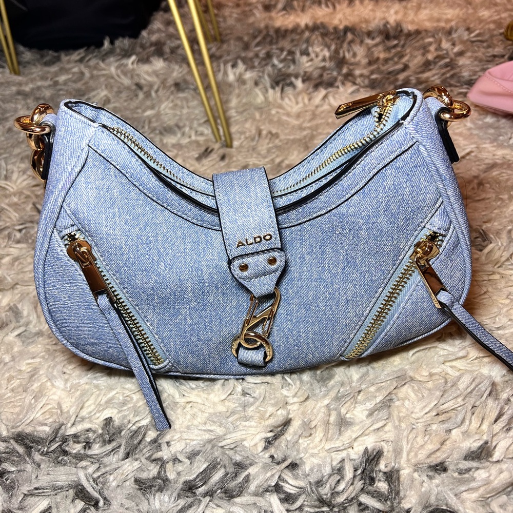 Aldo Light Blue Denim Shoulder Bag